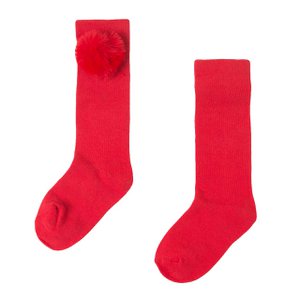 Mittlere Socken mit rotem Pompon
