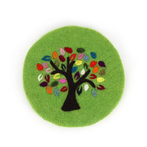 Potted coasters tree of life green