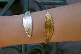 Real Olive Leaf Bracelet, Handmade Nature Jewelry, Organic Tree Cuff, Gift for Victory & Luck, Eco Sustainable Sterling Silver 925