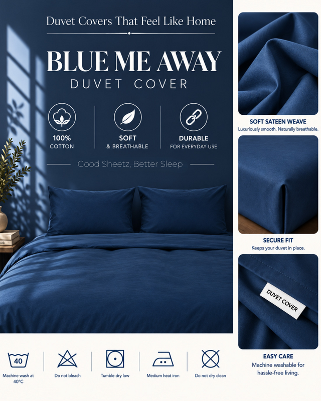 Housse de couette - Satin de coton 400 fils au pouce - Blue me away