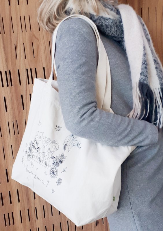 Natural bag 3 Petits Cochons 100% organic cotton certified Control Union