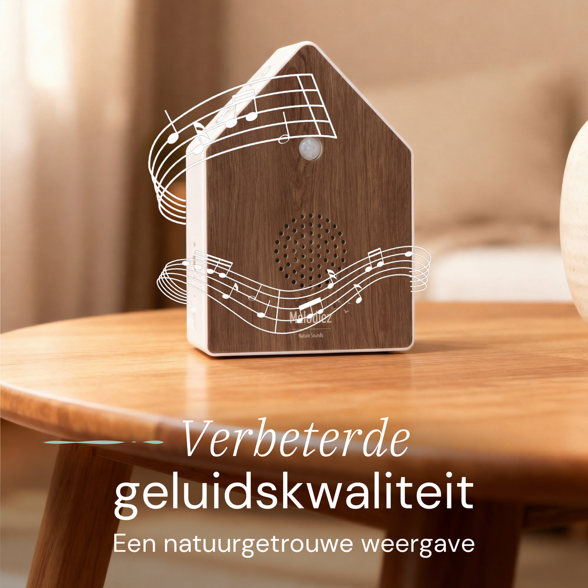Melodiez Deluxe - Coffret Incl. Piles et 5 sons naturels d'oiseaux, d'océan, de grillon et de jungle - Bird Sound House avec capteur
