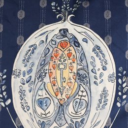 Cushion cover - 45x45 cm - SUZANNE - Navy