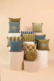 Kussenhoes | Camellia Teal Cross Stitch kussenhoes van Sanctuary Living