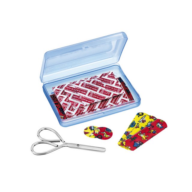 Plasters First Aid Only child ass. 20 strips incl. scissors. 5 different sizes:5x