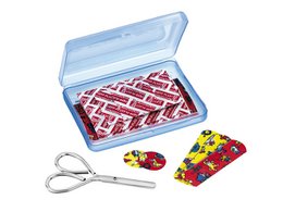 Plasters First Aid Only child ass. 20 strips incl. scissors. 5 different sizes:5x