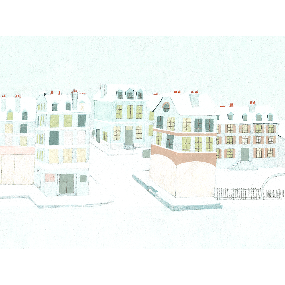 Papier peint un village blanc