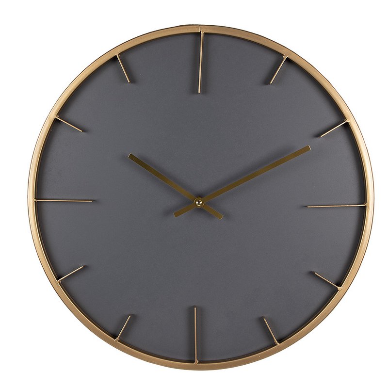 Wanduhr Ø 45 cm Graue MDF-Wanduhr