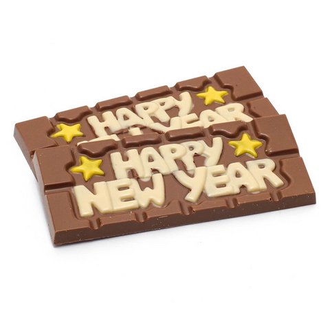 Chocoladereep ''Gelukkig nieuwjaar'' (melk) 45 Grs