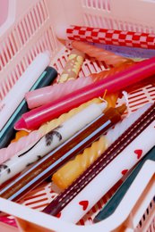 4 candele da tavola con motivo - extra alte