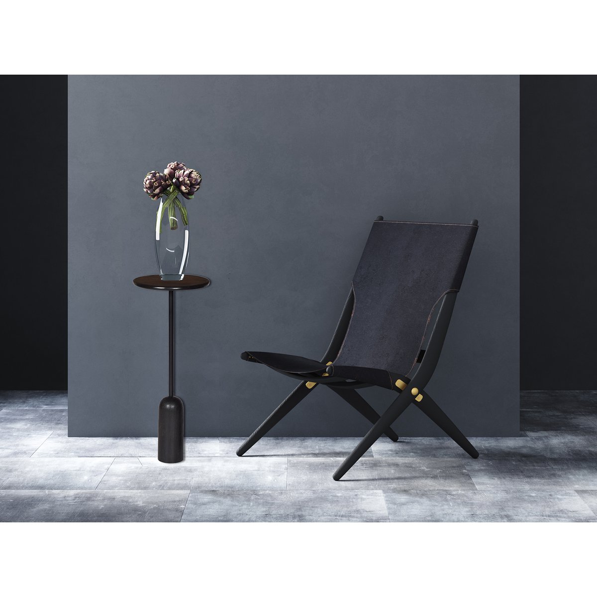 Bijzettafel zwart Ø 28 cm