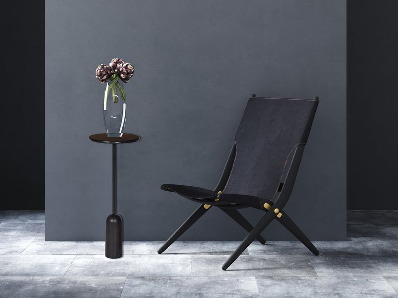 Bijzettafel zwart Ø 28 cm