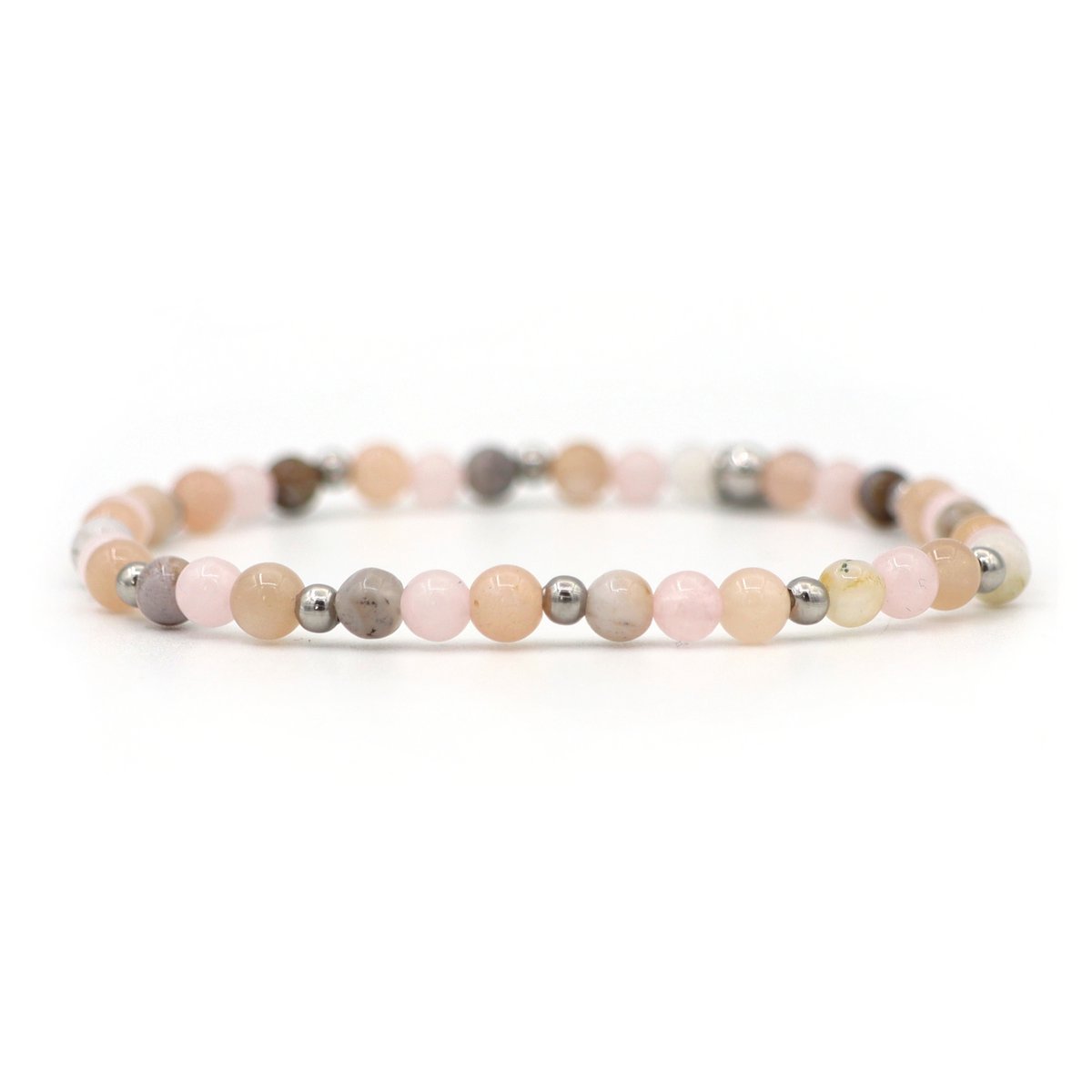 Natuursteen armband hope,zilver en goud