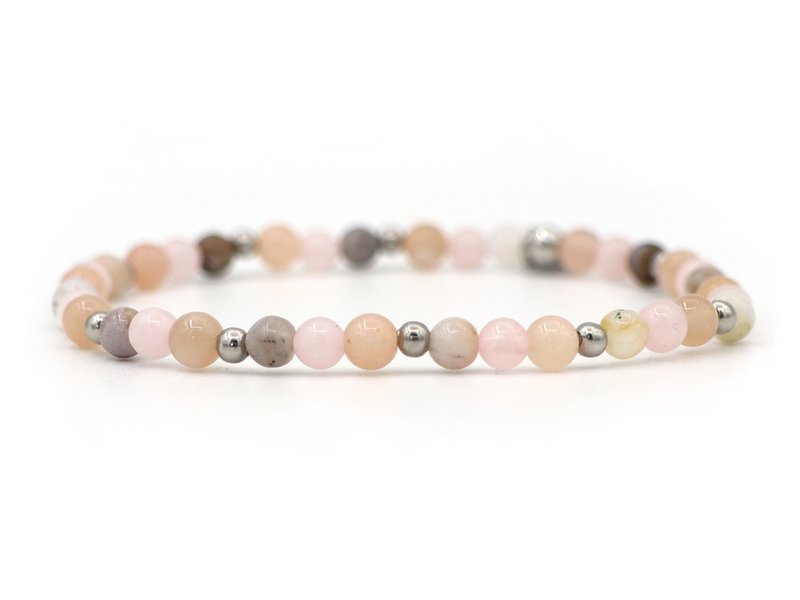 Natuursteen armband hope,zilver en goud