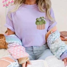 T-shirt Pilea Plant - BIOLOGISCH KATOEN Kamerplant Shirt Potplant