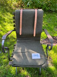 Army Style tæppe + LÆDER BÆREBÆLTE 100 % uld (genanvendt)