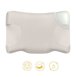  Soft, luxurious silk pillowcase in a neutral color. Features 22mm silk material for anti-aging benefits and a contoured shape for comfortable sleep.