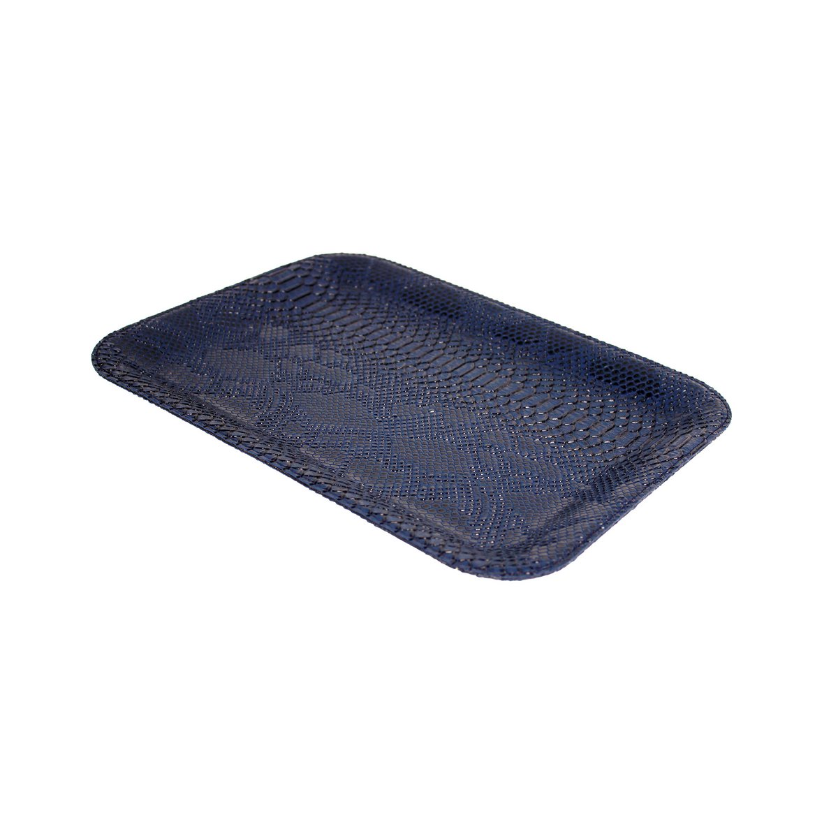 Dienblad plat klein kunstleer reptiel donkerblauw