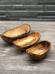 Schale RUSTIKAL klein Länge ca. 9 – 11 cm aus Olivenholz