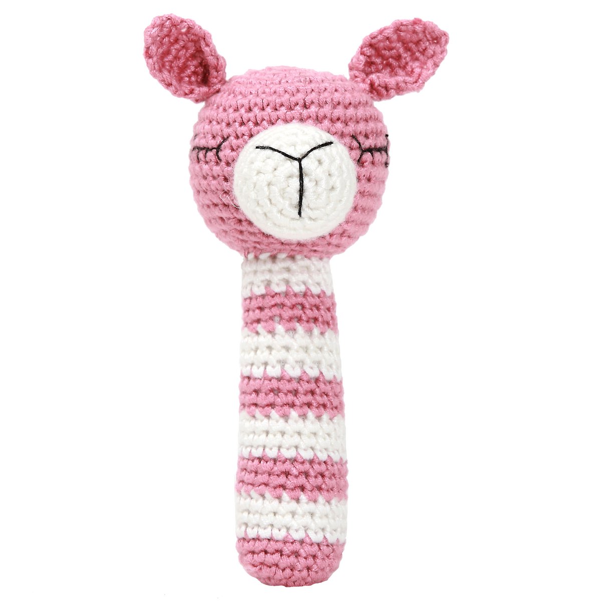 Rattle stick - Llama (dusty rose)