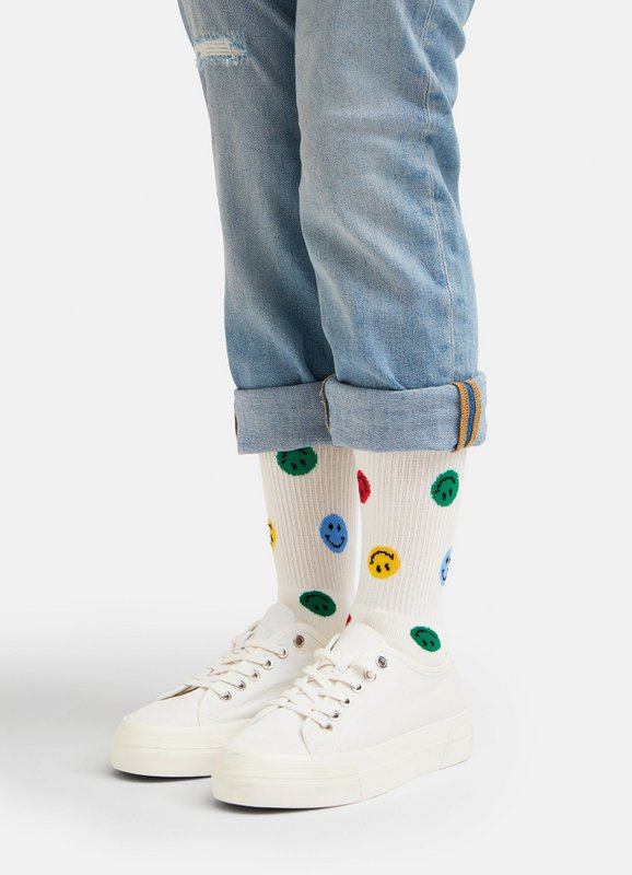 Organic socks gift set Smile, 2-pack - 2 pairs of colorful socks with smileys