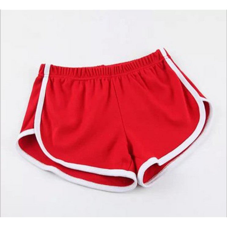 Women's sports shorts, home casual solid-color fashionable yoga beach pants, candy-colored hot pants