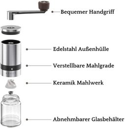 Manuelle Handkaffeemühle mit Keramik-Mahlwerk