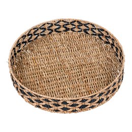 Bandeja Nerja - Seagrass, Negro/Natural - Ø38 cm