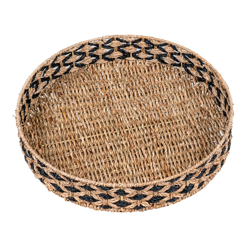 Bandeja Nerja - Seagrass, Negro/Natural - Ø38 cm