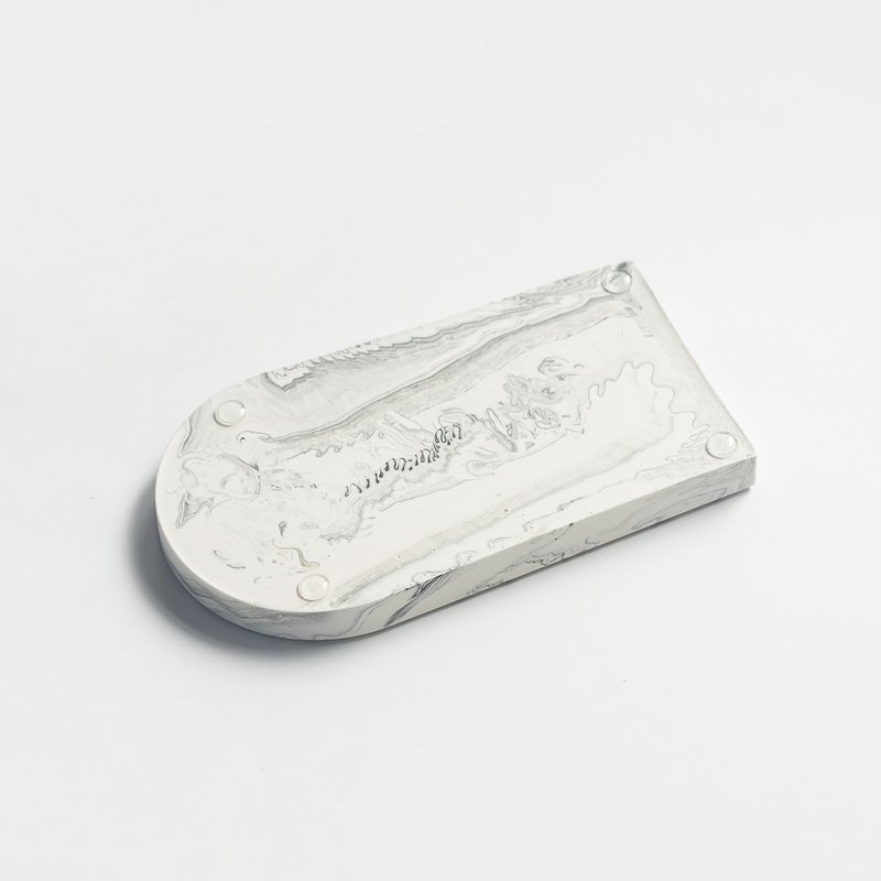 Vassoio ad arco in marmo bianco Jesmonite 20 cm