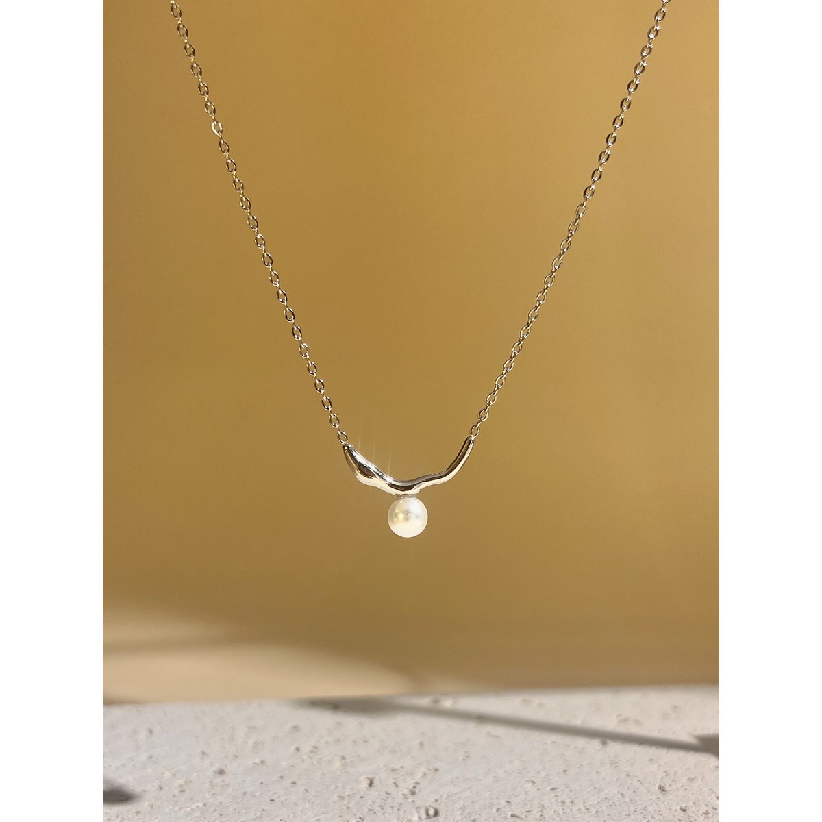 Collier acier inoxydable en perle