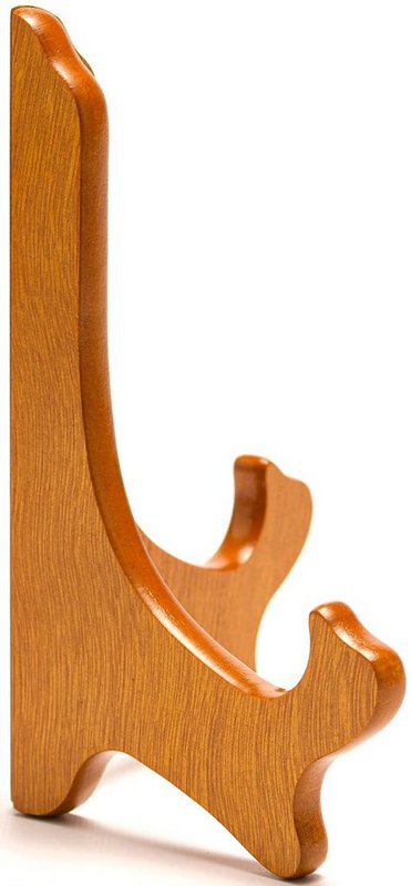 Plate stand gold-coloured wood