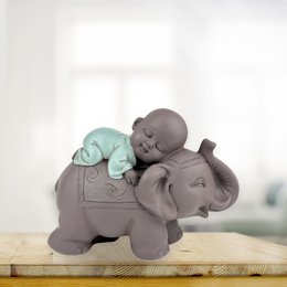 Figurka Buddy – Słoń Bonze – Dekoracja Zen i Feng Shui – Duchowa i zrelaksowana atmosfera – Dekoracyjny pomysł na prezent