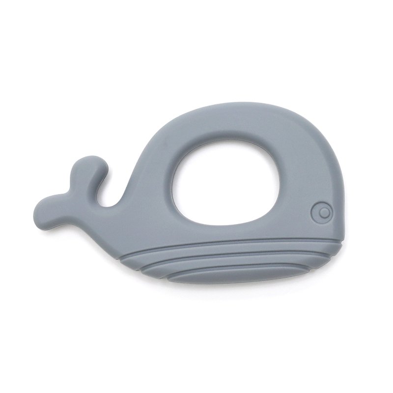 WHALE | Soft Silicone Teething Toy | STEEL