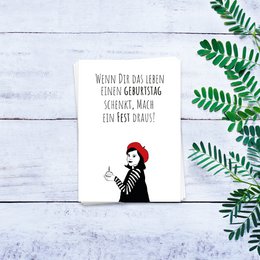 Si la vida te da un cumpleaños, haz una fiesta de ella - Postal 10 set