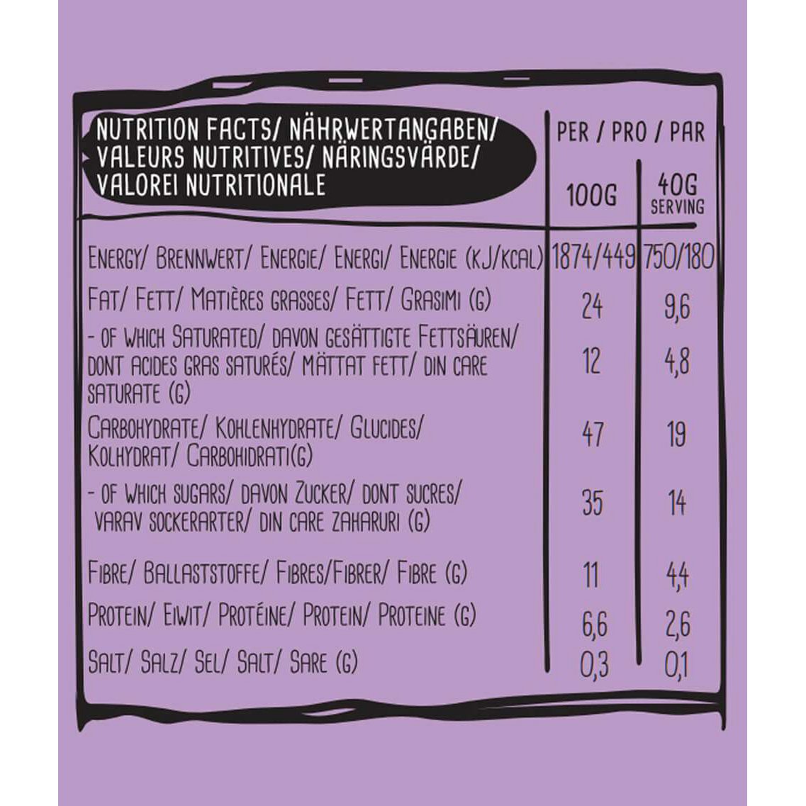 Cookie Choc chip & Hazelnut, organic, Rookies, 40g