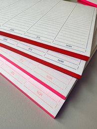 Pianificatore settimanale risografico - Neon Pink - Abusreißblock - Din A4