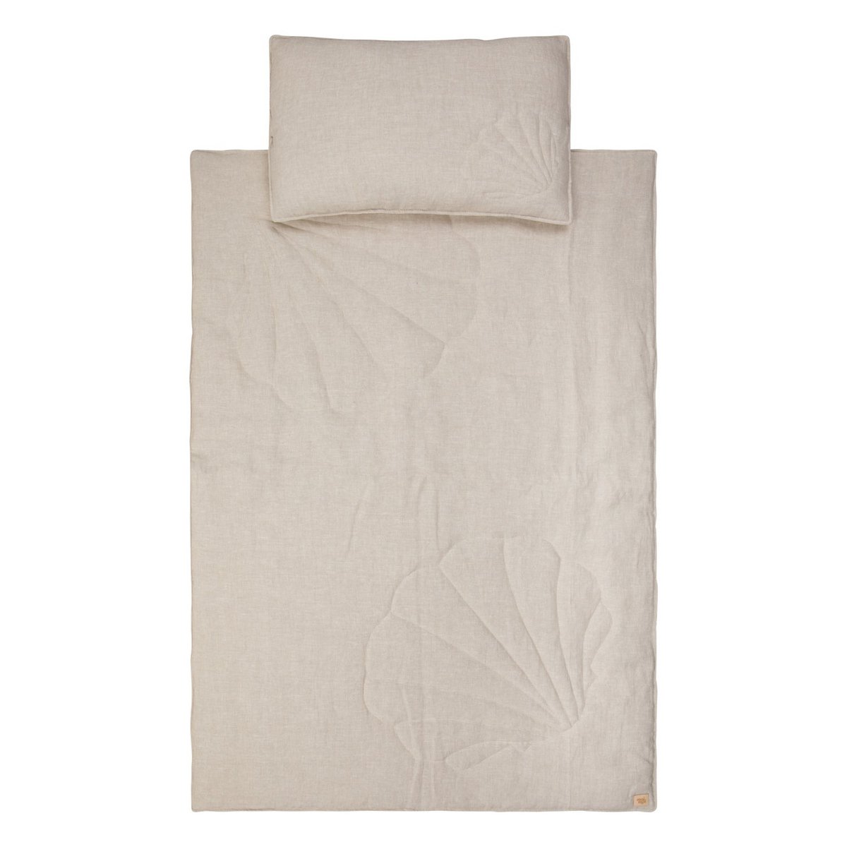 Linnen schelp kinderovertrekset "Sand" Groot formaat