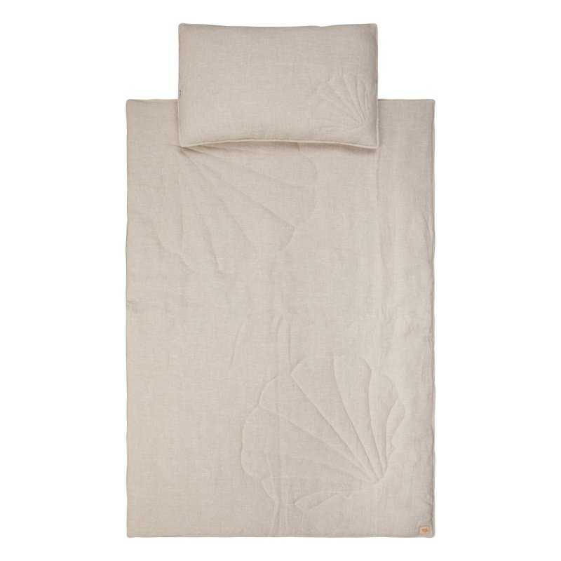 Linnen schelp kinderovertrekset "Sand" Groot formaat