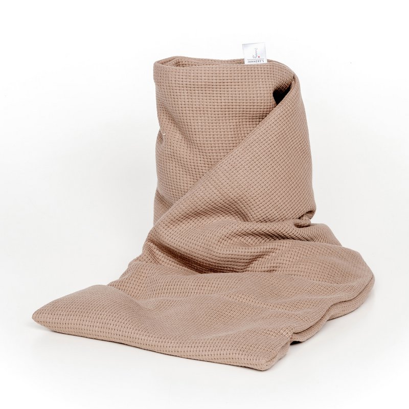 Warming scarf taupe | 70cm | organic linseed