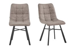 Krzesło jadalni Dexx - Taupe - Microfiber - Zestaw 2