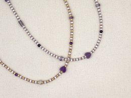 Ketting Kirana amethist, zilver of goud roestvrijstaal