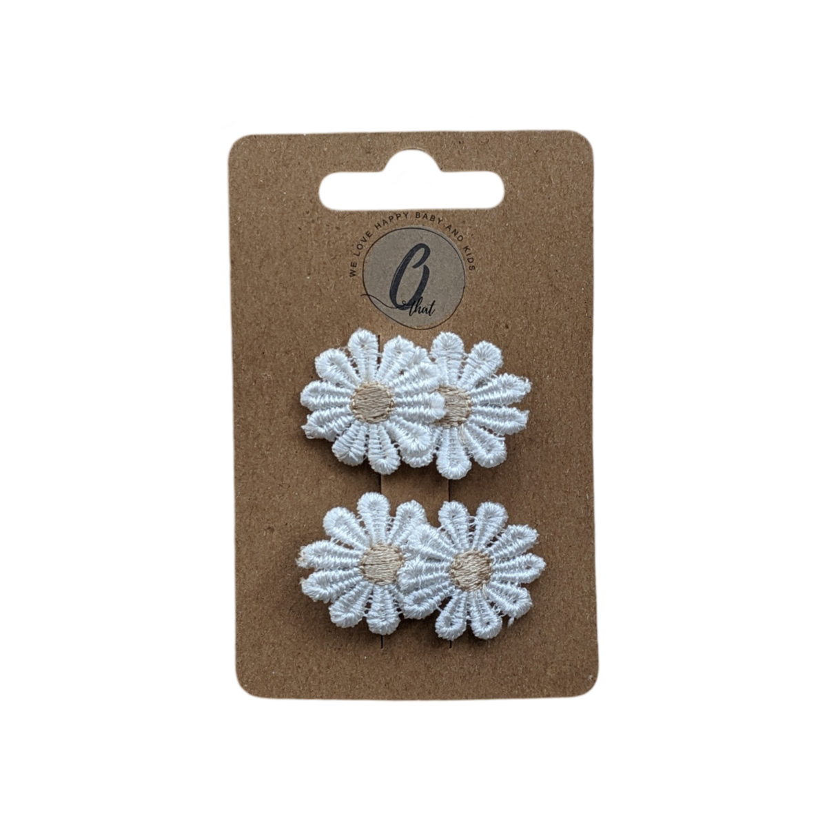 Alligator hair clips white daisies OK 3722