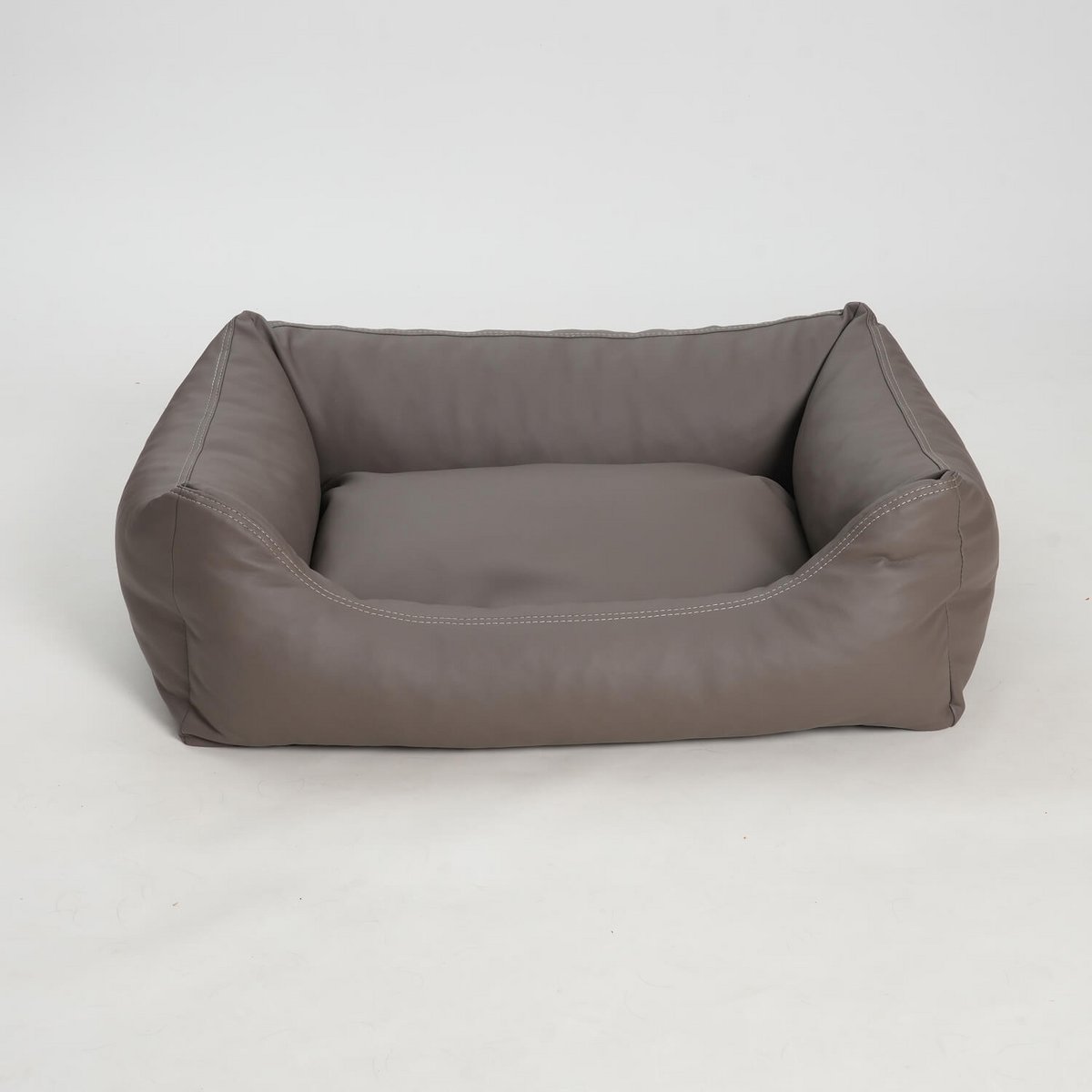 Hundebett Box Bett Saddle Kunstleder taupe