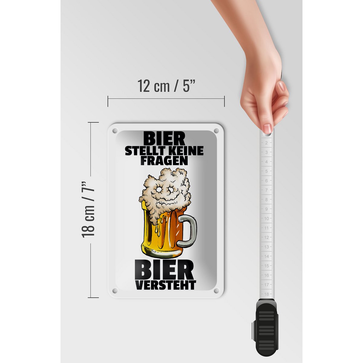 Tin sign alcohol 12x18cm beer asks no questions decoration