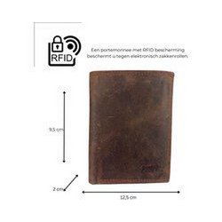 Portefeuille masculin cognac rfid anti-skim pour hommes portefeuille en cuir
