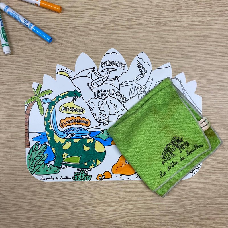 Dino colorable placemat