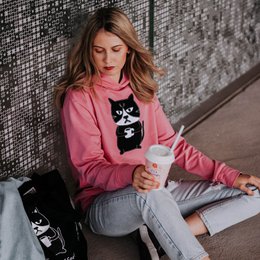 Sudadera con capucha Grumpy Cat para mujer