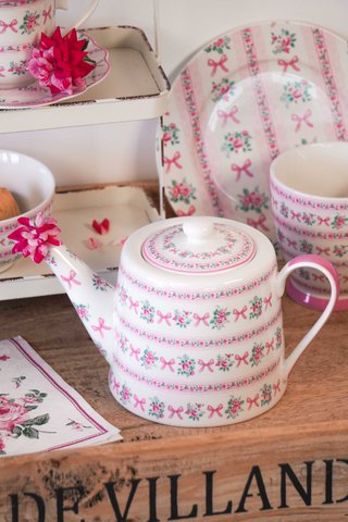 Porcelain teapot Ribbon 1 liter Isabelle Rose