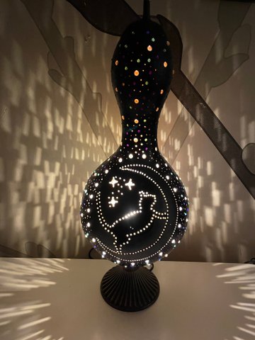 Gourd Lamp - Cat & The Moon 2